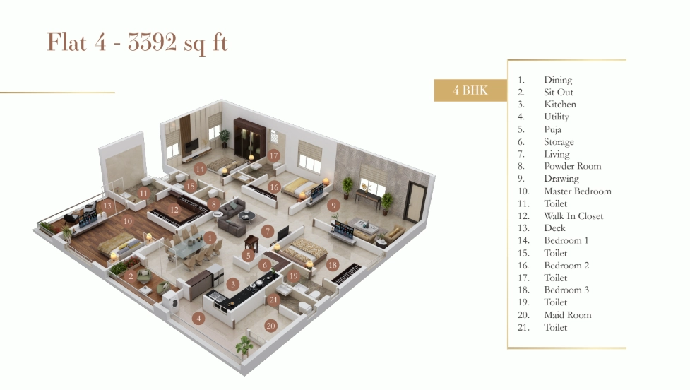 One East 3BHK 4BHK floor plan East Point Colony